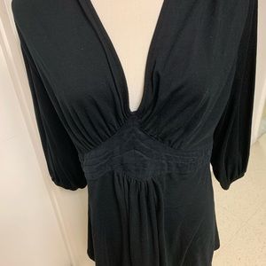 Very low cut v neck blouse